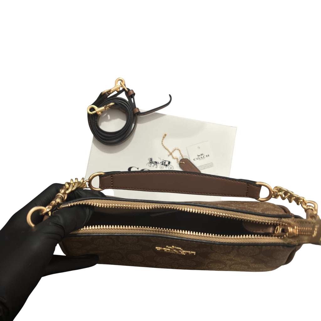 Coach Caramel Shoulder Bag Signature Canvas