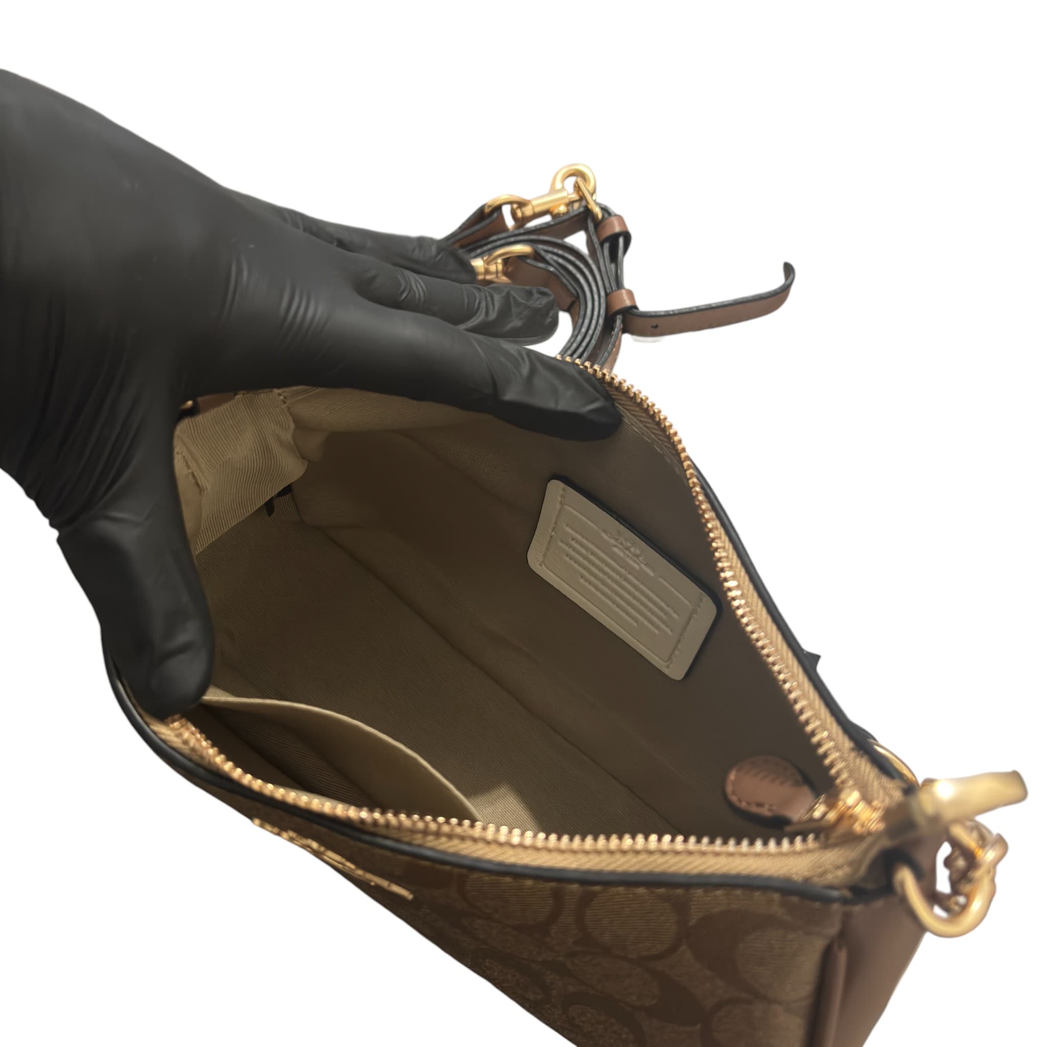 Coach Caramel Shoulder Bag Signature Canvas