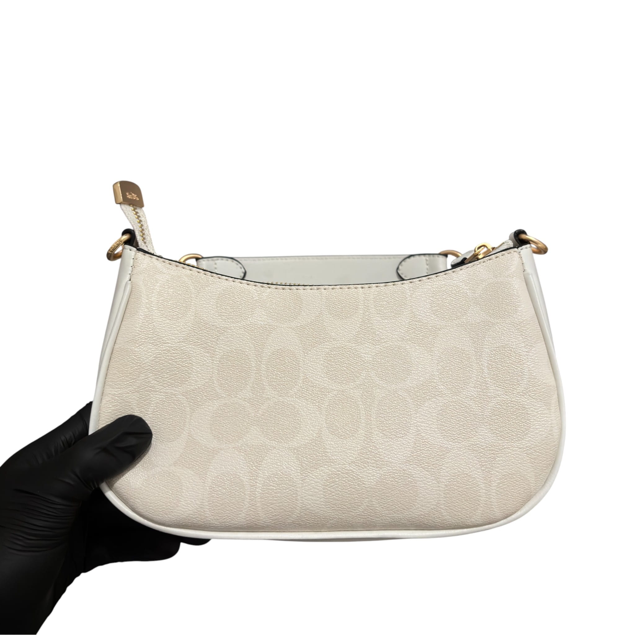 Coach White Shoulder Bag Signature Canvas