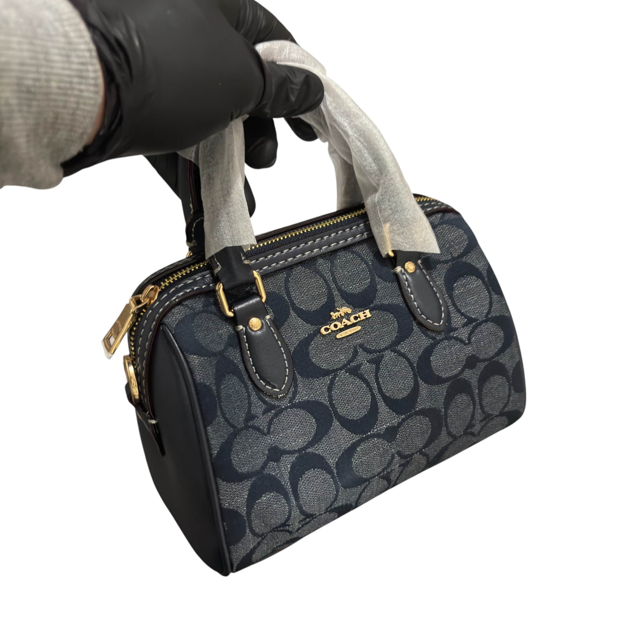 Coach Mini Denim Rowan Crossbody In Signature Chambray