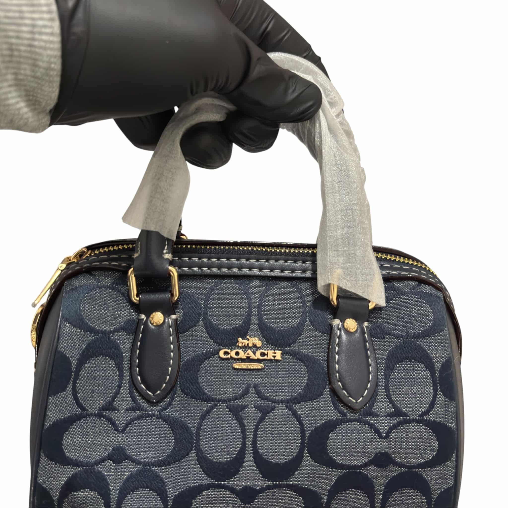 Coach Mini Denim Rowan Crossbody In Signature Chambray