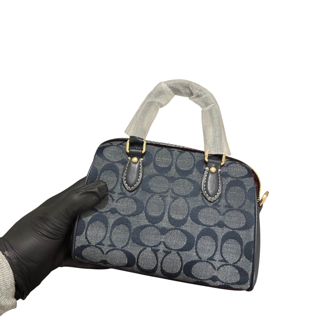 Coach Mini Denim Rowan Crossbody In Signature Chambray