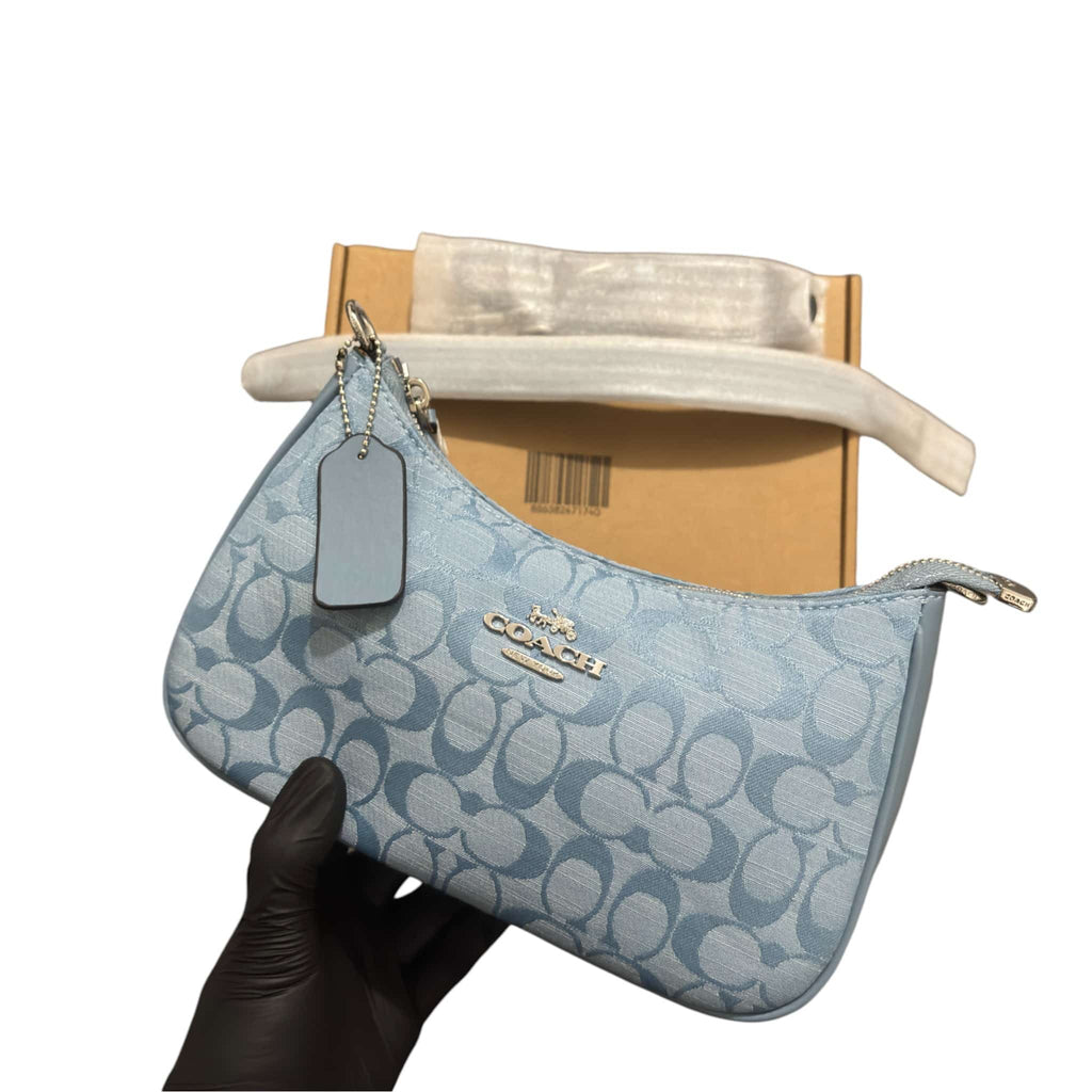 Coach Teri Baby Blue Signature Canvas Bag