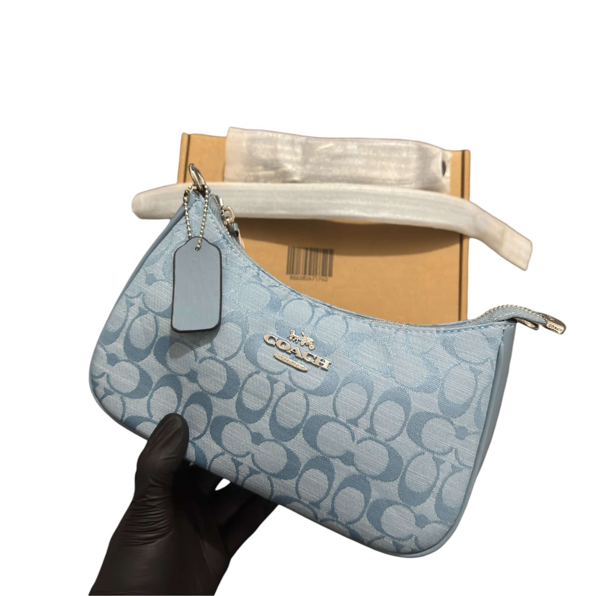 Coach Teri Baby Blue Signature Canvas Bag