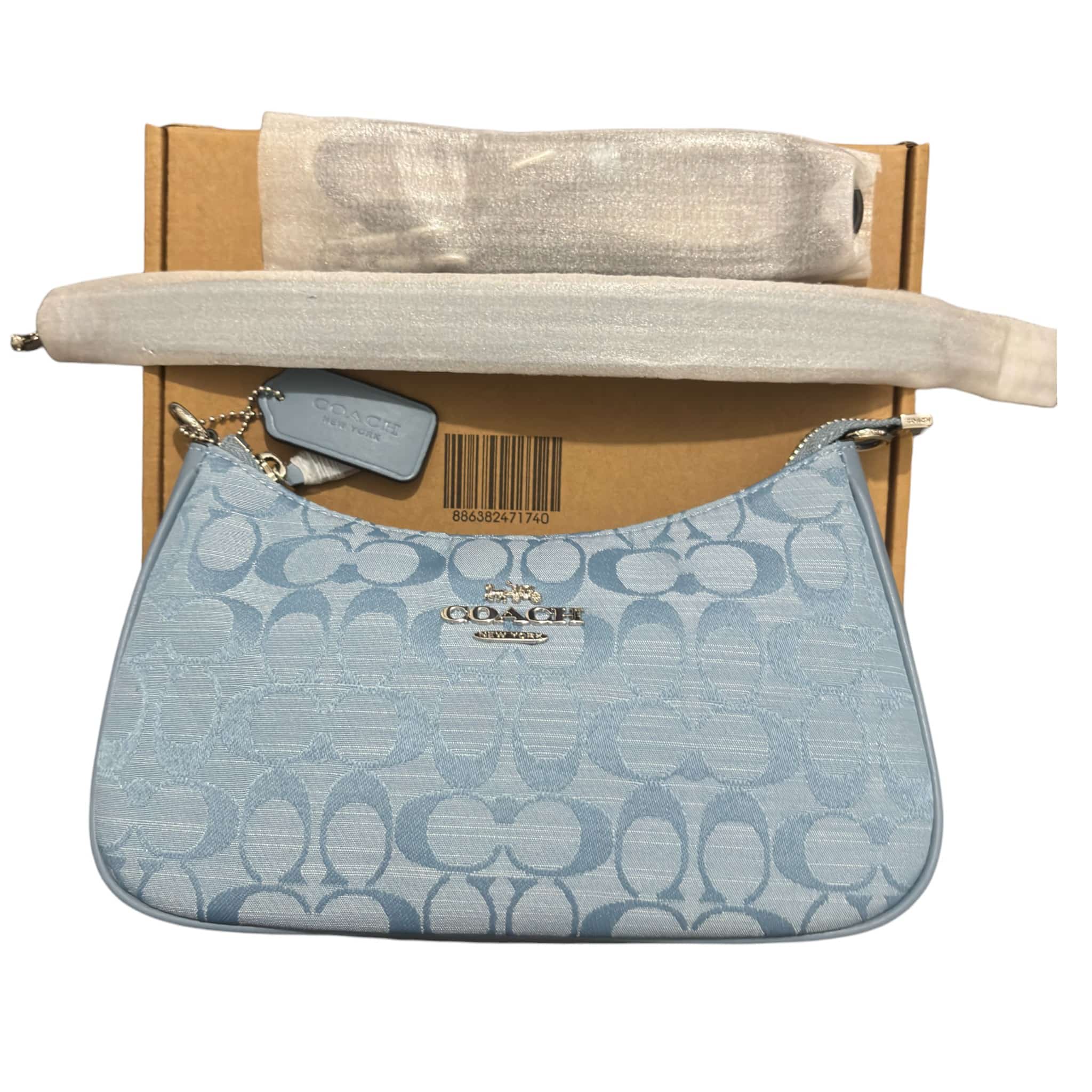 Coach Teri Baby Blue Signature Canvas Bag