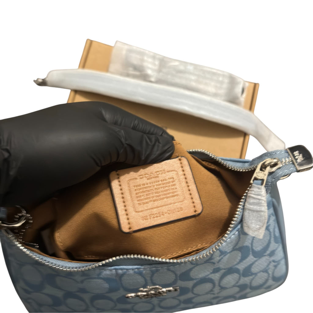 Coach Teri Baby Blue Signature Canvas Bag