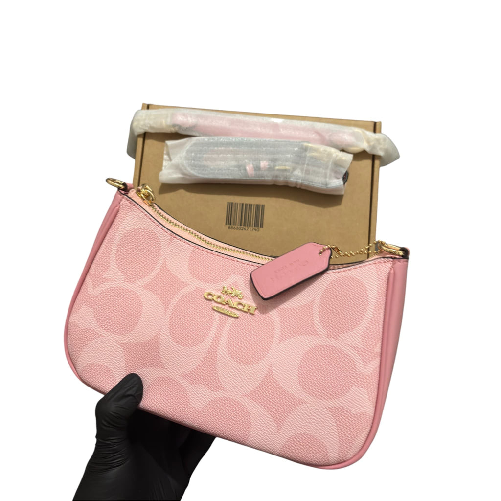 Coach Pink Signature Canvas Shoulder Bag