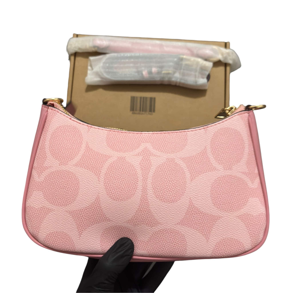 Coach Pink Signature Canvas Shoulder Bag