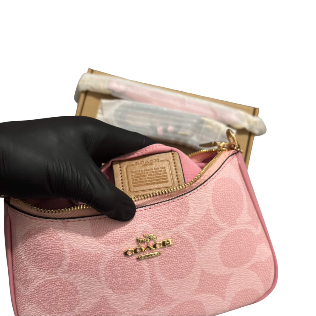 Coach Pink Signature Canvas Shoulder Bag