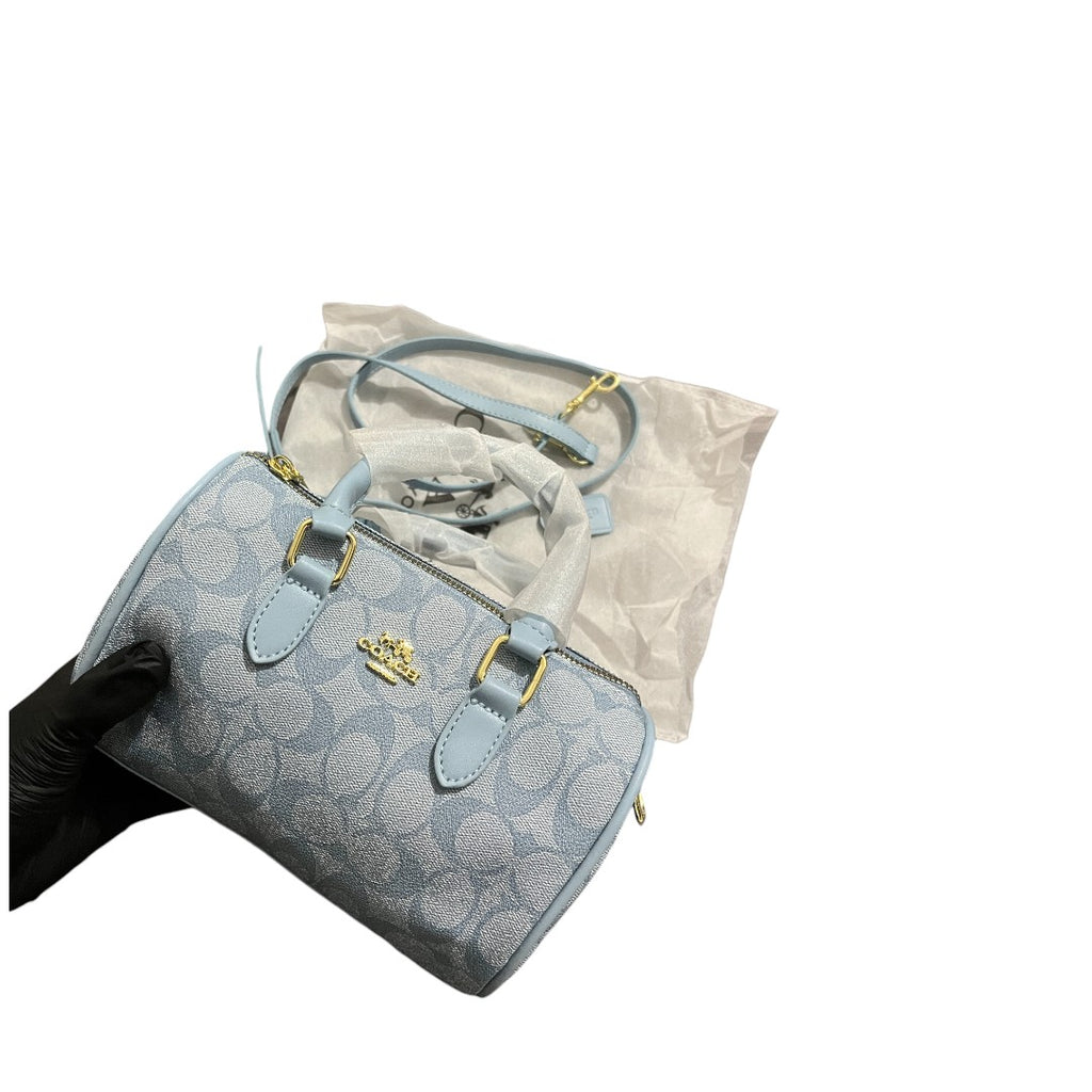 Coach Mini  Baby Blue Canvas Bag