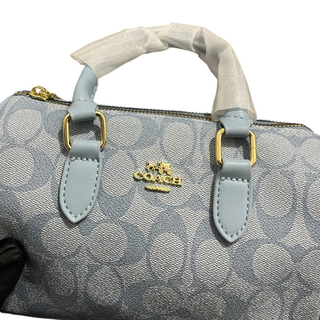 Coach Mini  Baby Blue Canvas Bag
