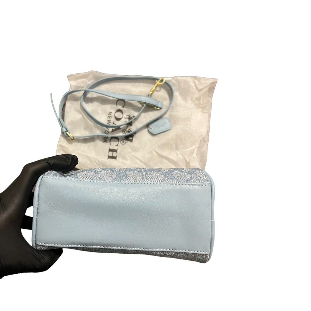 Coach Mini  Baby Blue Canvas Bag