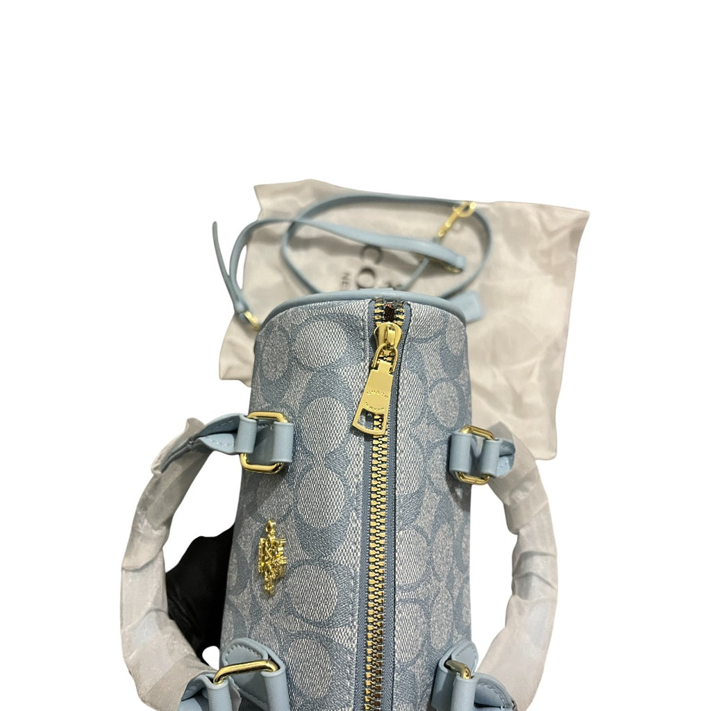 Coach Mini  Baby Blue Canvas Bag